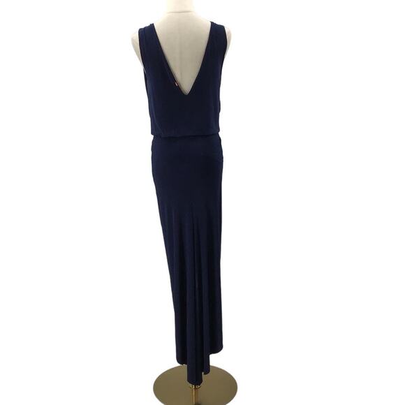 MISA LOS ANGELES SZ S Navy Blue Leza Sleeveless Twist Front Maxi Dress NWT 0b13 - Picture 3 of 9